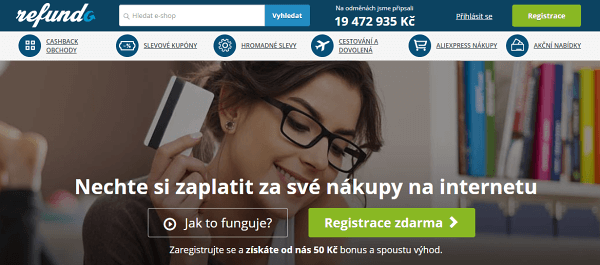 Cashback portál Refundo (refundo.cz) pro online nákup elektroniky a dalšího zboží