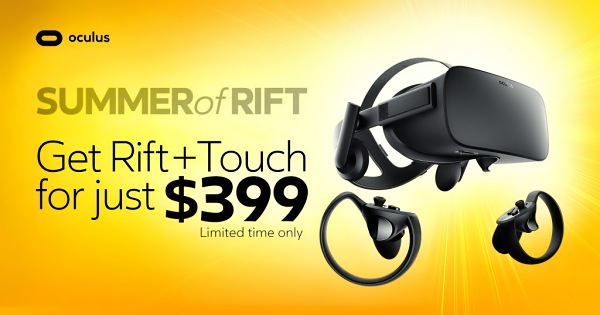 Zskejte VR set Oculus Rift s ovladai Oculus Touch v letn akci za zvhodnnou cenu